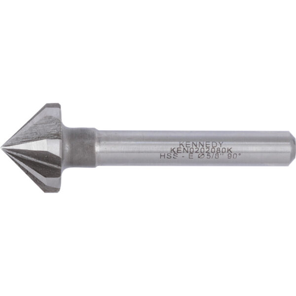 90°, Countersink, 5/8in., Straight Shank, 6 fl, Cobalt High Speed Steel