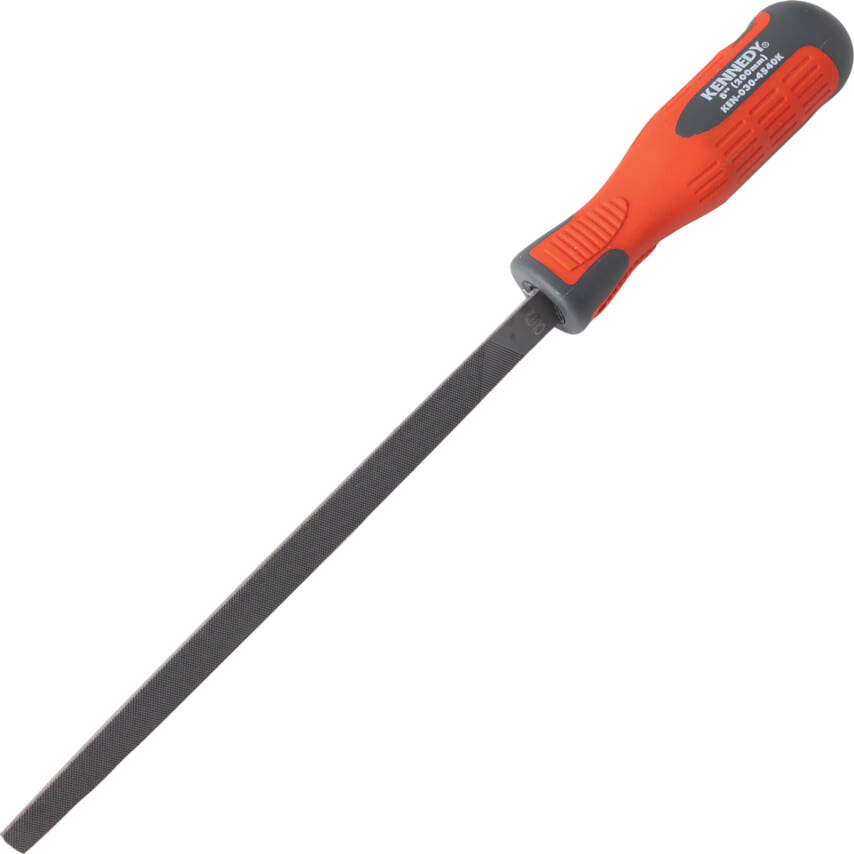 ken0304540k 200mm (8") Triangular Three-Cut File With Handle - Image 1