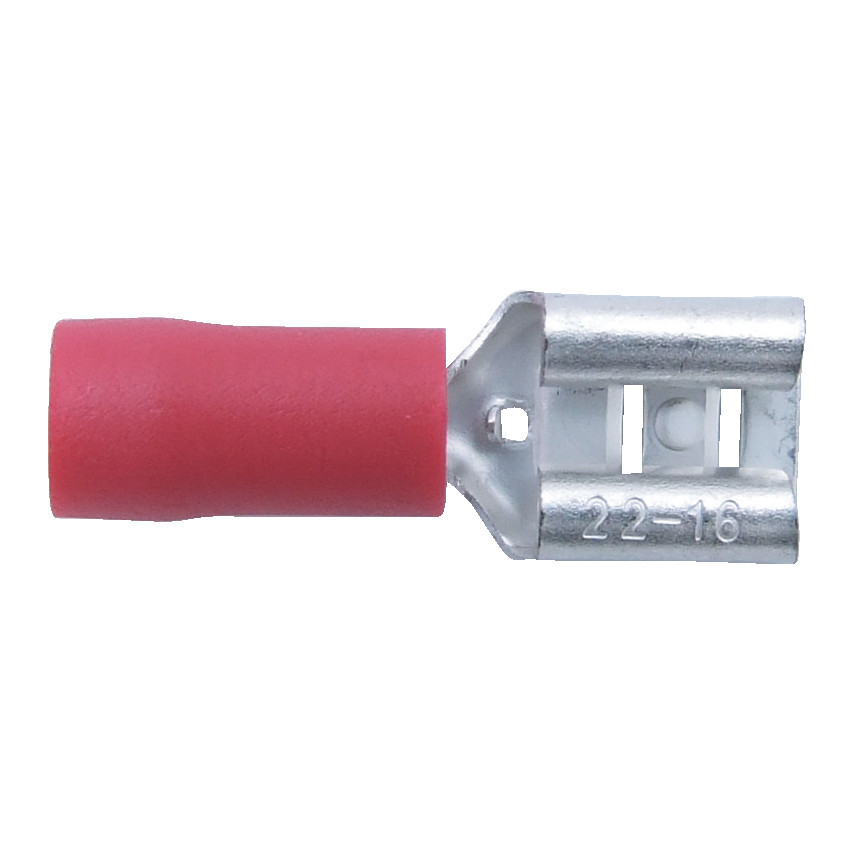 ken5153000k2 6.30mm WIDE RED FEMALE PU SH-ON (PK-100) - Image 1