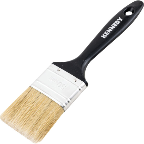 2in., Flat, Natural Bristle, Angle Brush, Handle Plastic