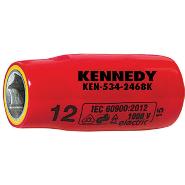 1/2in. Drive, Standard Insulated Socket, 8mm, Metric, Insulated Coating