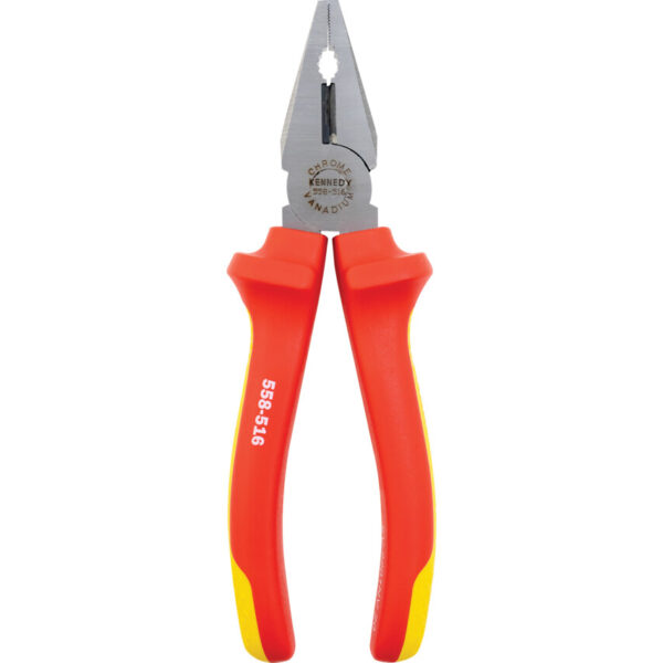 Combination Pliers, Serrated, High Carbon Alloy Steel, 180mm, Insulated, VDE