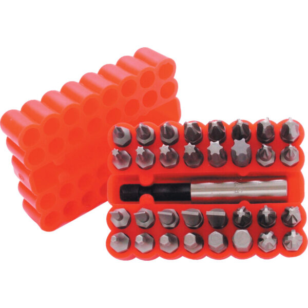 33 Piece, Slotted, Screwdriver Bit Set, Chrome Molybdenum Steel/Chrome Molybdenum Steel