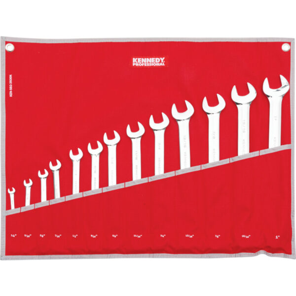 Imperial, Combination Spanner Set, 1/4 - 1in., Set of 13, Chrome Vanadium Steel