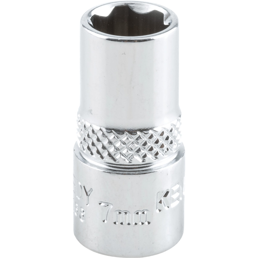 ken5824166k 1/4in. Drive, Standard KenGrip® Socket, 7mm, Metric, Chromed Finish - Image 1