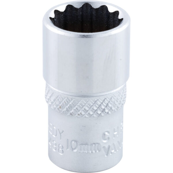 1/4in. Drive, Standard Bi-Hexagon Socket, 10mm, Metric, Chromed Finish