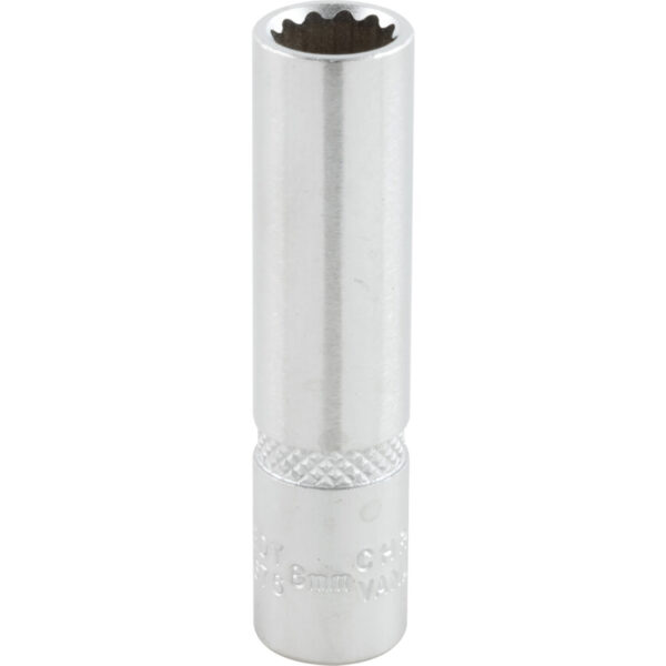 1/4in. Drive, Deep Bi-Hexagon Socket, 8mm, Metric, Chromed Finish