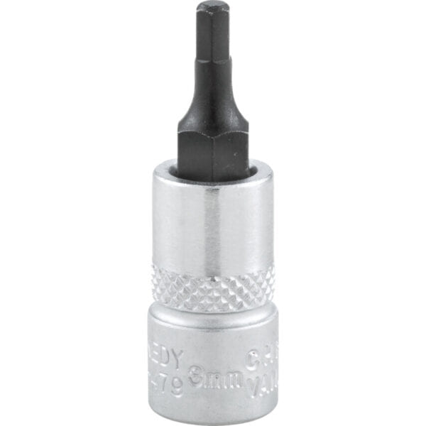 1/4in. Drive, Standard Hexagon Bit Socket, 3mm, Metric, Polished Finish
