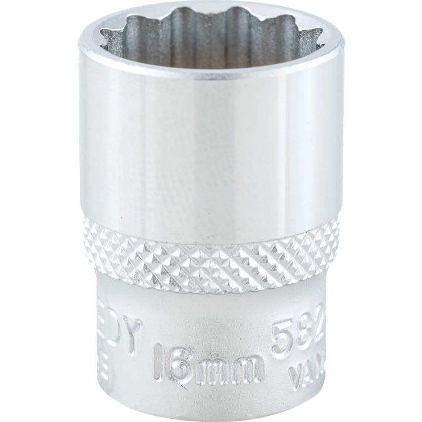 ken5825340k 3/8in. Drive, Standard Bi-Hexagon Socket, 16mm, Metric, Chromed Finish - Image 1