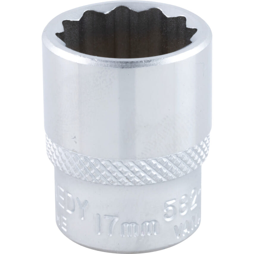 ken5825350k 3/8in. Drive, Standard Bi-Hexagon Socket, 17mm, Metric, Chromed Finish - Image 1
