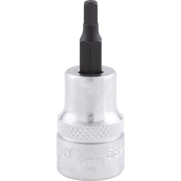 3/8in. Drive, Standard Hexagon Bit Socket, 4mm, Metric, Chromed Finish