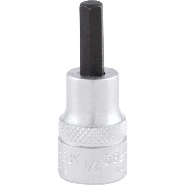 3/8in. Drive, Standard Hexagon Bit Socket, 1/4in. Imperial, Chromed Finish