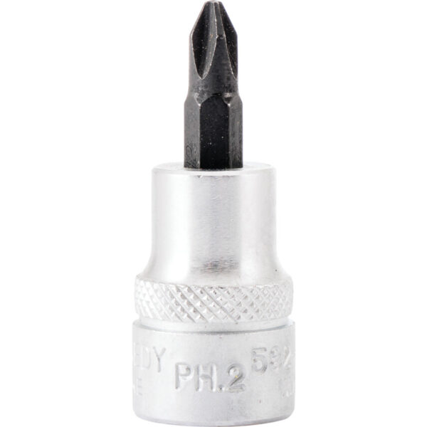 3/8in. Drive, Standard Screwdriver Bit Socket, No. 2, Phillips, Chromed Finish