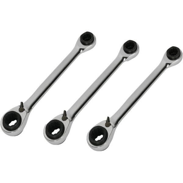Metric, Ratchet Spanner Set, 8 - 19mm, Set of 3, Chrome Vanadium Steel