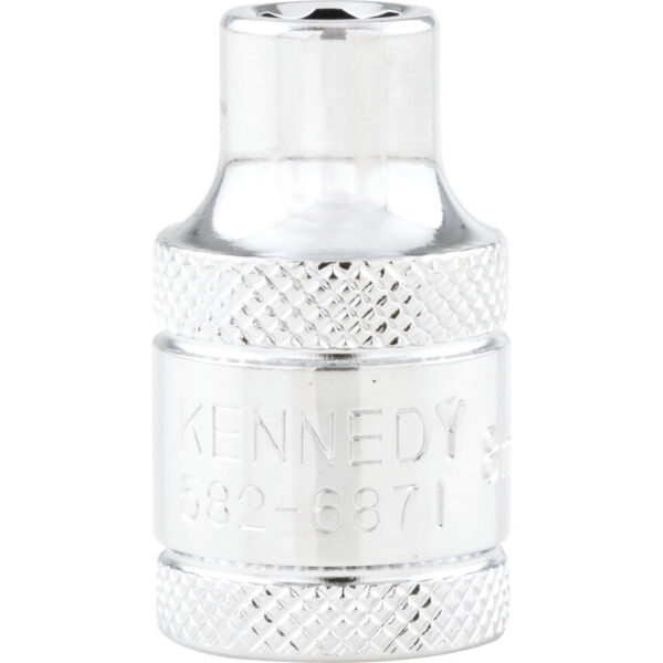 1/2in. Drive, Standard KenGrip® Socket, 8mm, Metric, Chromed Finish