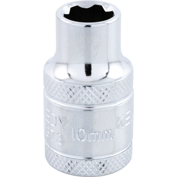 1/2in. Drive, Standard KenGrip® Socket, 10mm, Metric, Chromed Finish