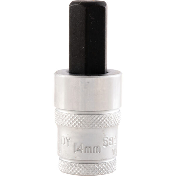 1/2in. Drive, Standard Hexagon Bit Socket, 14mm, Metric, Chromed Finish