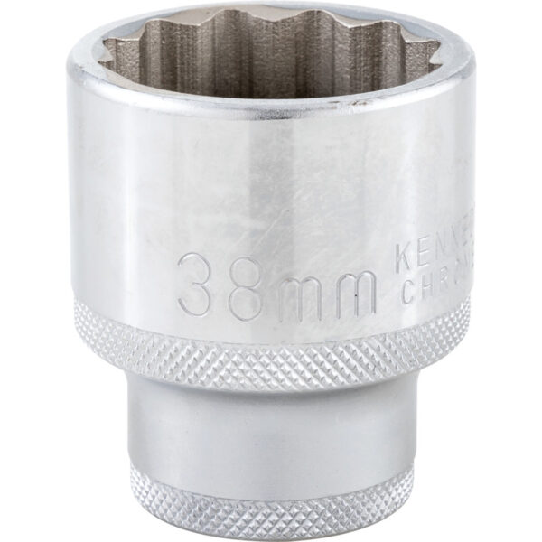 3/4in. Drive, Standard Bi-Hexagon Socket, 38mm, Metric, Chromed Finish