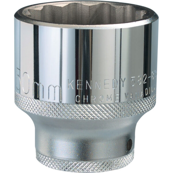 3/4in. Drive, Standard Bi-Hexagon Socket, 55mm, Metric, Chromed Finish