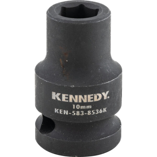 1/2in. Drive, Standard Impact Socket, 10mm, Metric, Black Oxide Finish