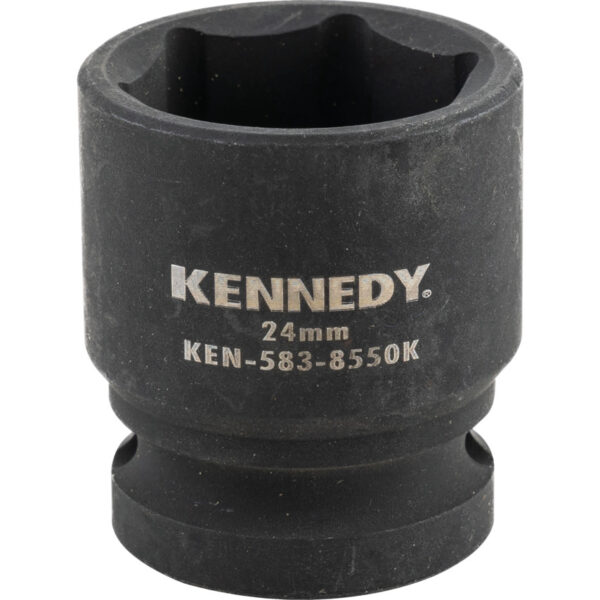 1/2in. Drive, Standard Impact Socket, 26mm, Metric, Black Oxide Finish