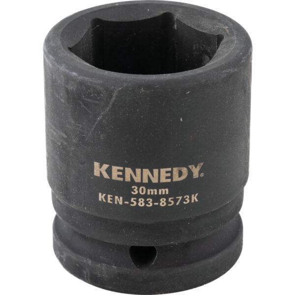 3/4in. Drive, Standard Hex Impact Socket, 30mm, Metric, Black Oxide Finish