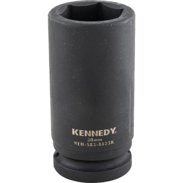 3/4in. Drive, Deep Impact Socket, 30mm, Metric, Black Oxide Finish