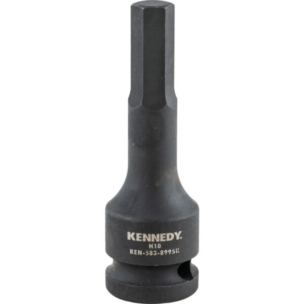 1/2in. Drive, Deep Hex Impact Bit, 10mm, Metric, Black Oxide Finish