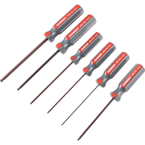 Hex Key, L-Handle, Hex Ball, Metric, 1.5-5mm, 6-piece