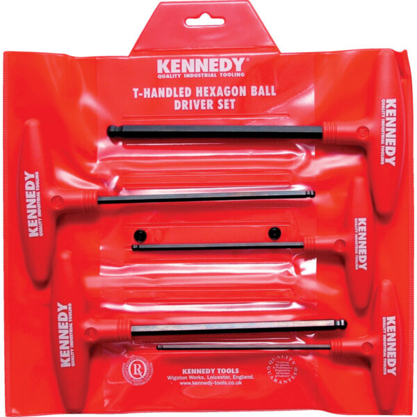 Hex Key, T-Handle, Hex Ball, Metric, 4-10mm, 5-piece