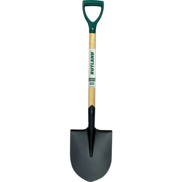 Round Mouth Shovel, 980mm Overall Length, D-Grip Handle, Carbon Steel Blade