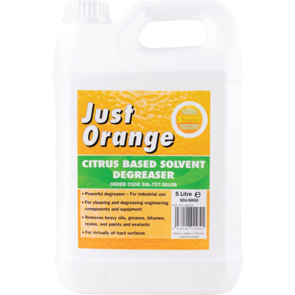 Just Orange, Degreaser, Solvent Based, Bottle, 5L