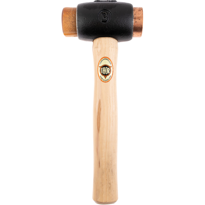tho5270153d Copper / Rawhide Hammer, 56.5g, Wood Shaft, Replaceable Head - Image 1