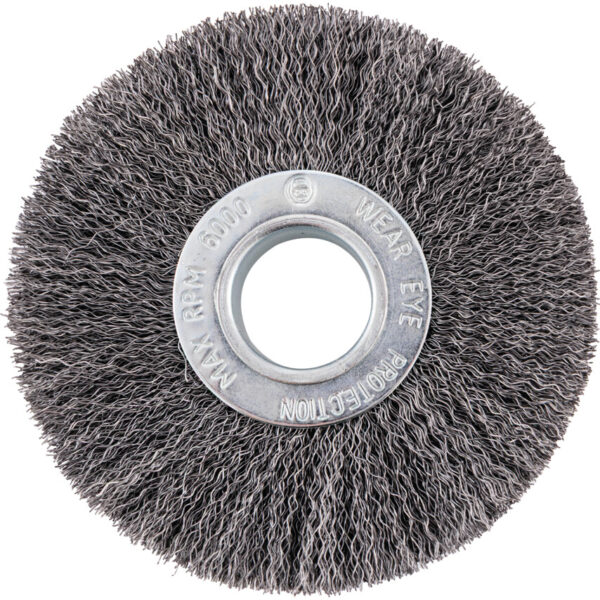 Industrial Rotary Wire Brush - Crimped - 30 SWG  - 125 x 30 x 30mm