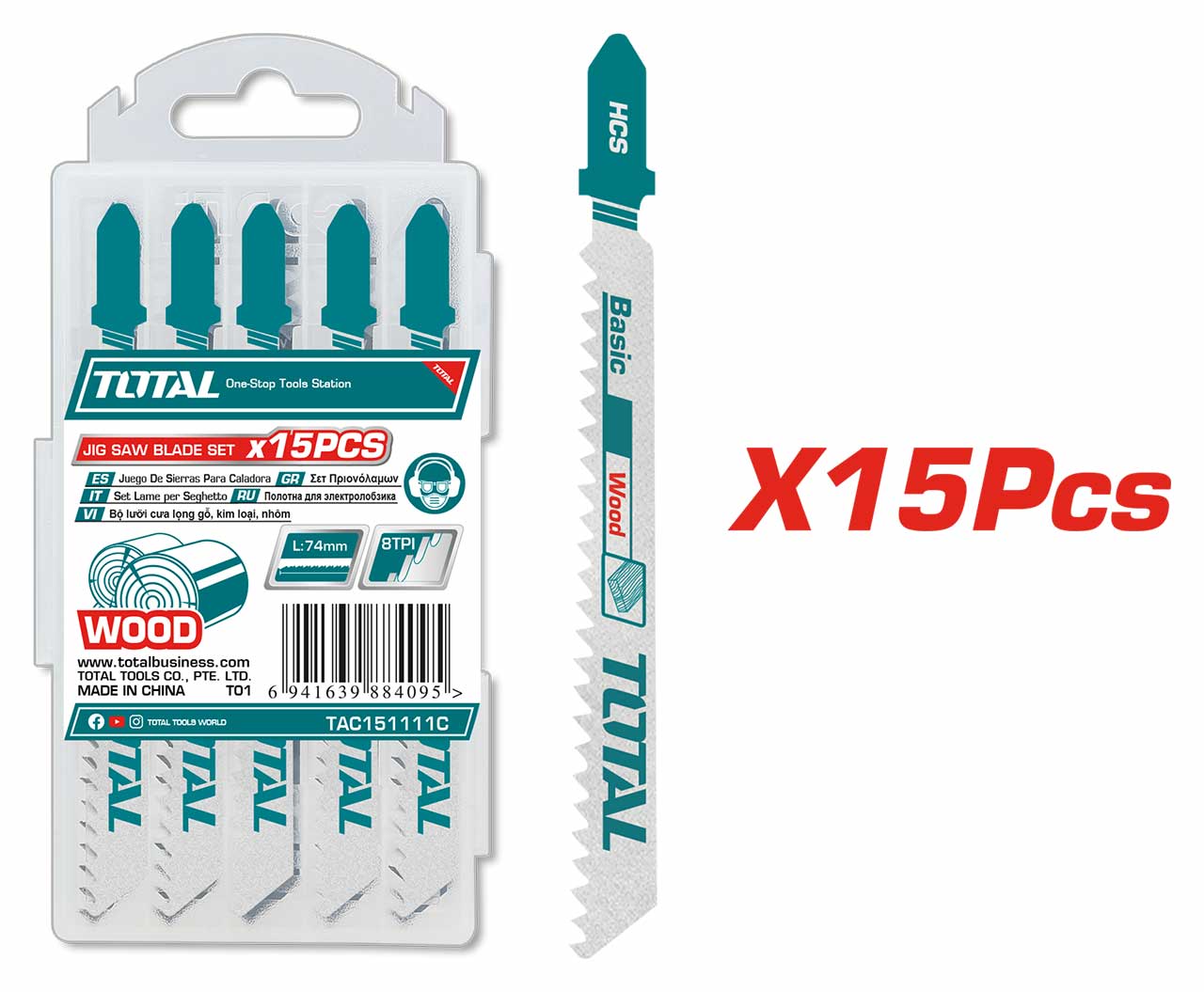 TAC151111C TAC151111C 15 Pcs Jig Saw Blade Set - Image 1