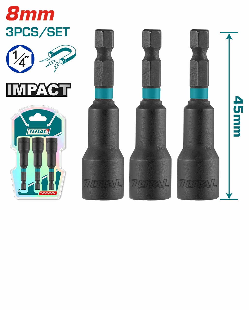 TAC270832 TAC270832 3 Pcs Magnetic Nut Set - Image 1