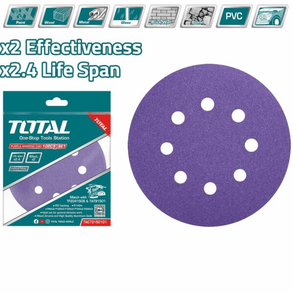 TAC73150101 10 Pcs Purple Sanding Disc