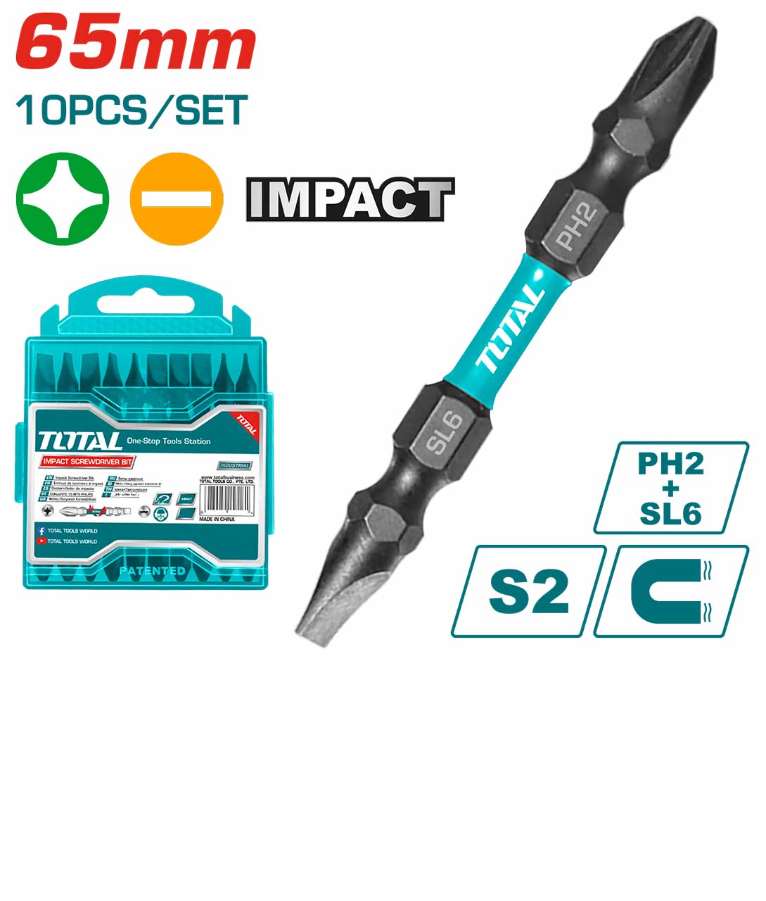 TACIM16HL133 TACIM16HL133 10 Pcs Impact Screwdriver Bits - Image 1