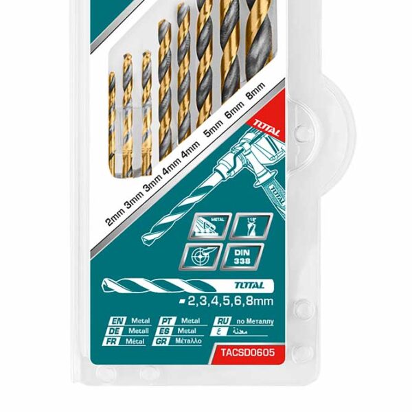 TACSD0801 6 Pcs HSS Twist Drill Bits Set