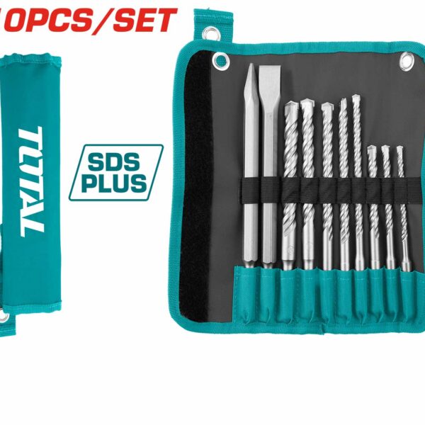 TACSD19101 10 Pcs Hammer Drill Bits & Chisels Set