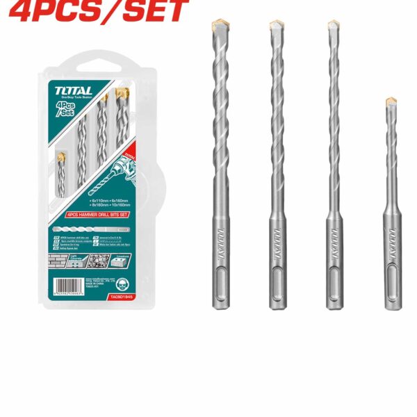 TACSD1945 4 Pcs Hammer Drill Bit Set
