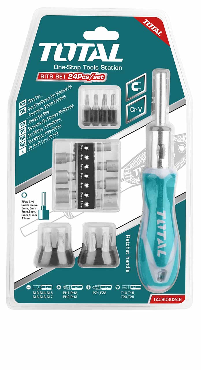 TACSD30246 TACSD30246 24 Pcs Ratchet Screwdriver Set - Image 1