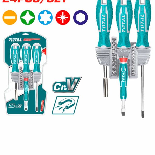 TACSD302462 24 Pcs Screwdriver & Bits Set