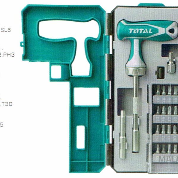 TACSD30256 25 Pcs T-handle Wrench Screwdriver Set