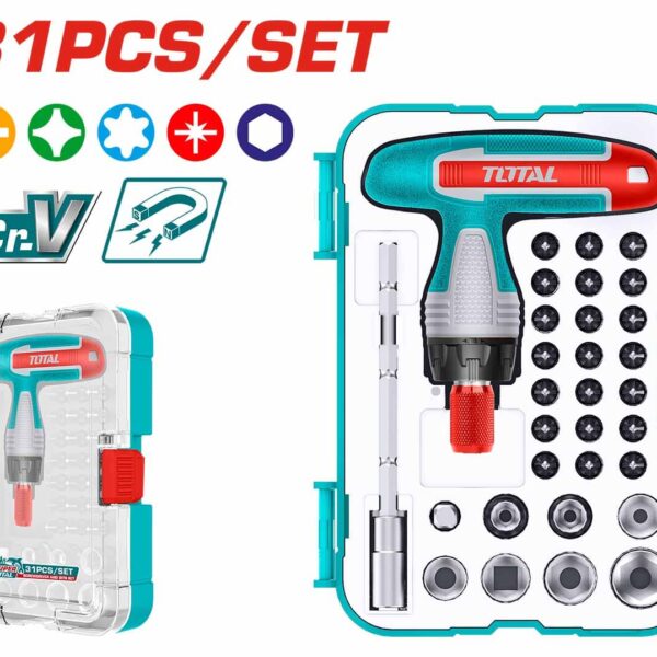 TACSD30316 31 Pcs T-Handle Wrench Screwdriver Set