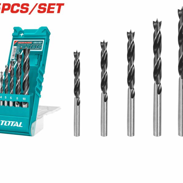 TACSD7056 5 Pcs Wood Drill Bits Set