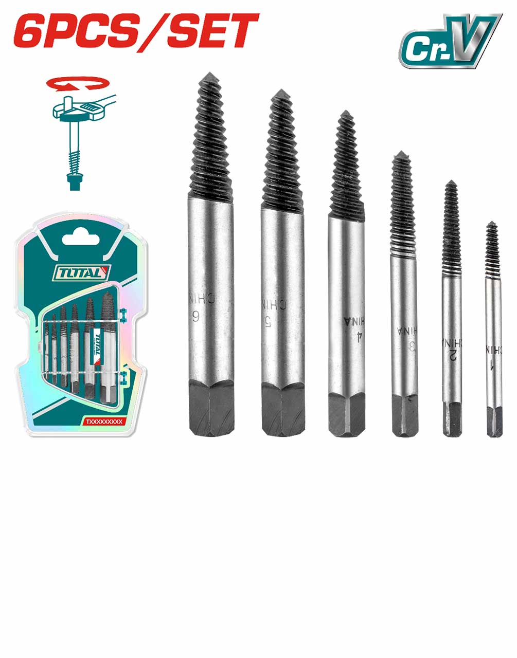 TACSE0061 TACSE0061 6 Pcs Extractor Screw Set - Image 1