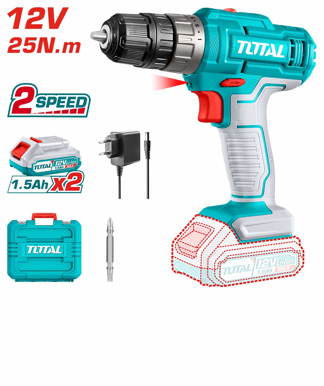 TDLI1228 TDLI1228 Li-ion Cordless Drill - Image 1