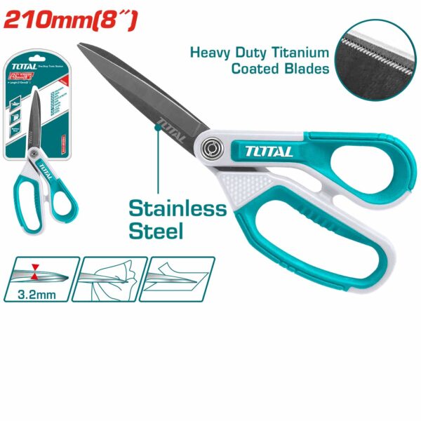 THSCRS812108 Rubber Grip Long Blade Scissors
