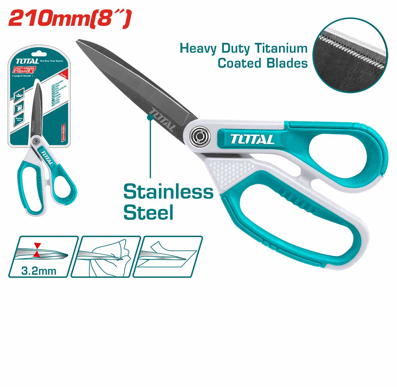 THSCRS812108 THSCRS812108 Rubber Grip Long Blade Scissors - Image 1